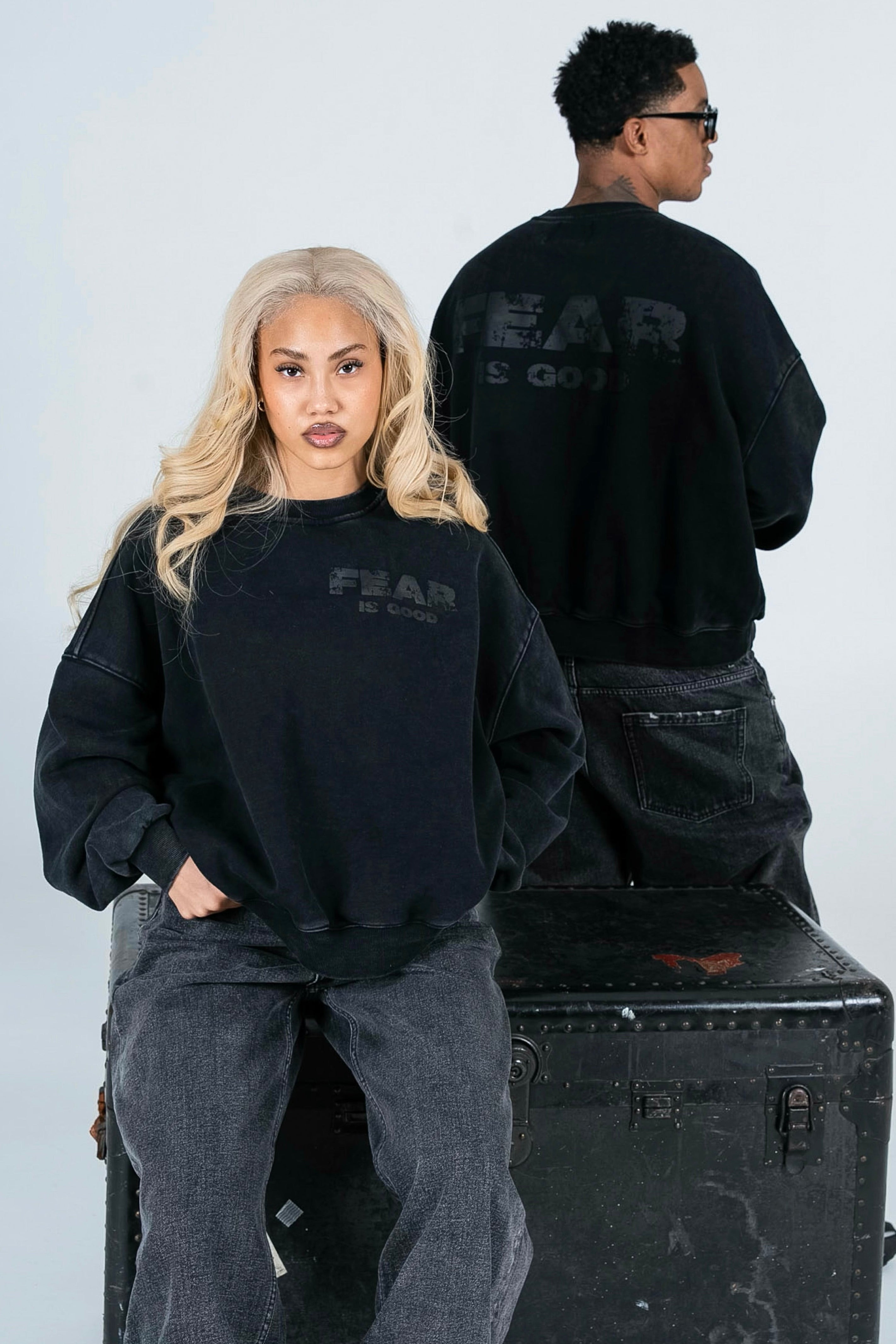 Washed "Fear is Good" Crewneck