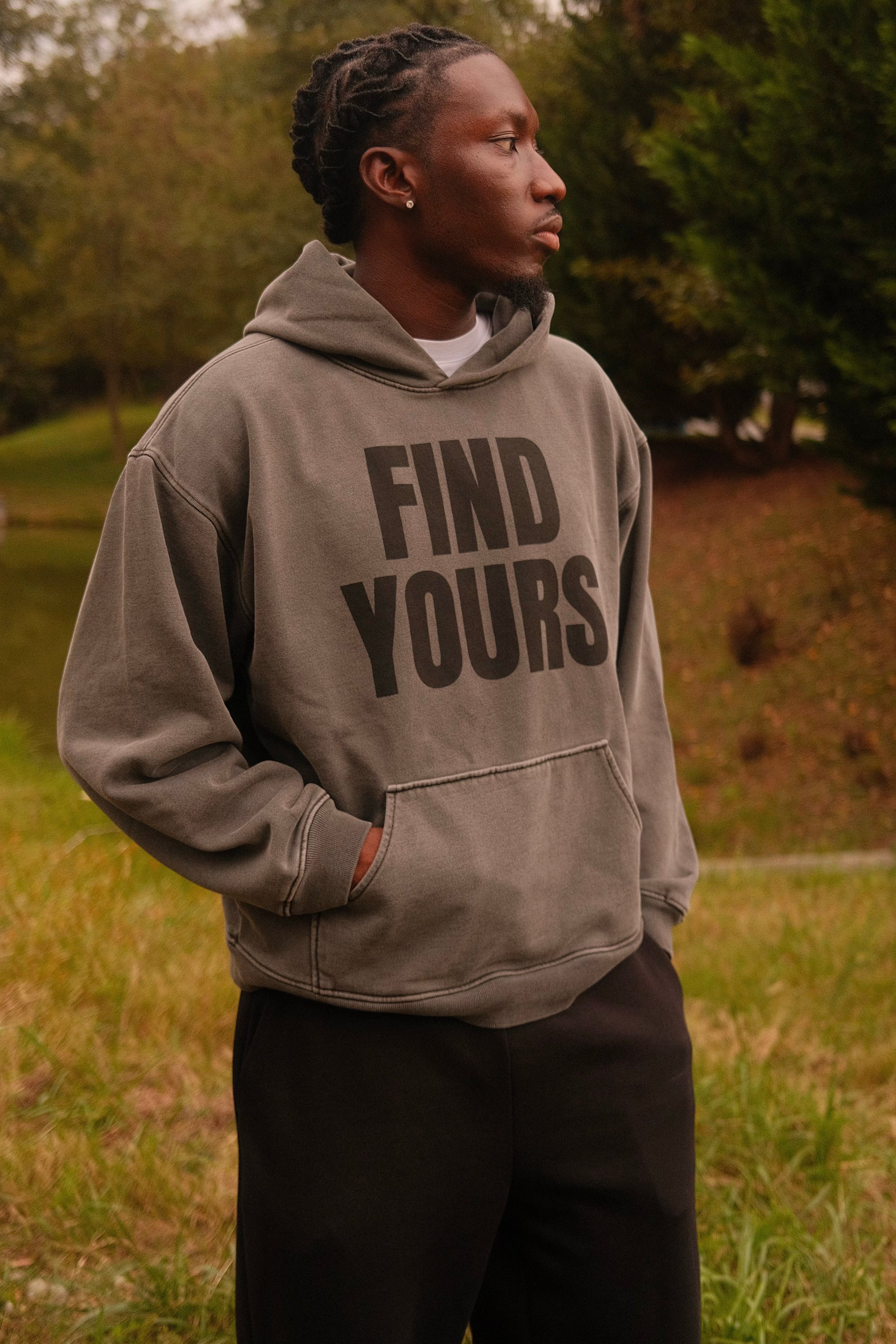 "Find Yours" Heavyweight Washed Charcoal Hoodie