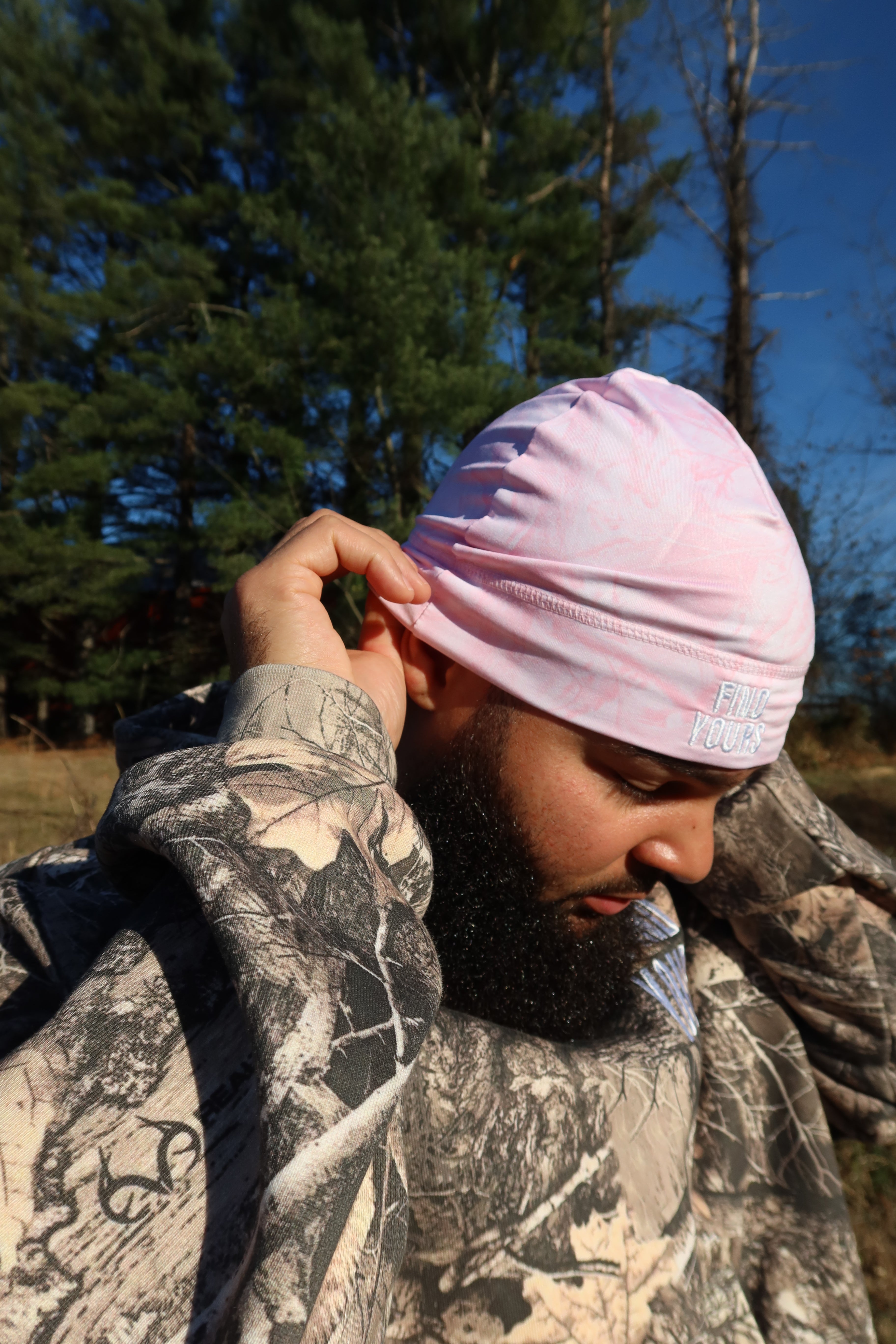 "Find Yours" Pink Camo Beanie