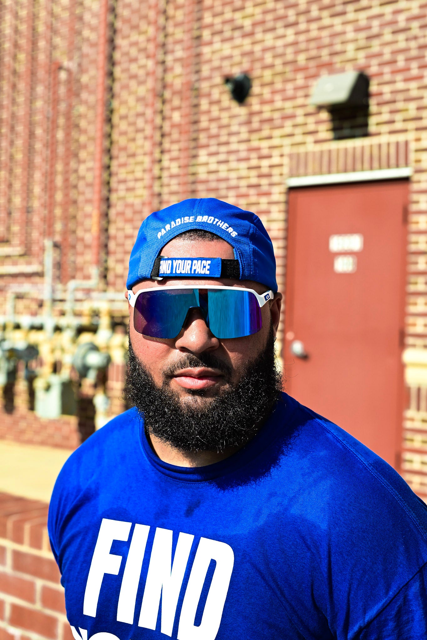 "Find Your Pace" Mesh Blue Performance Cap