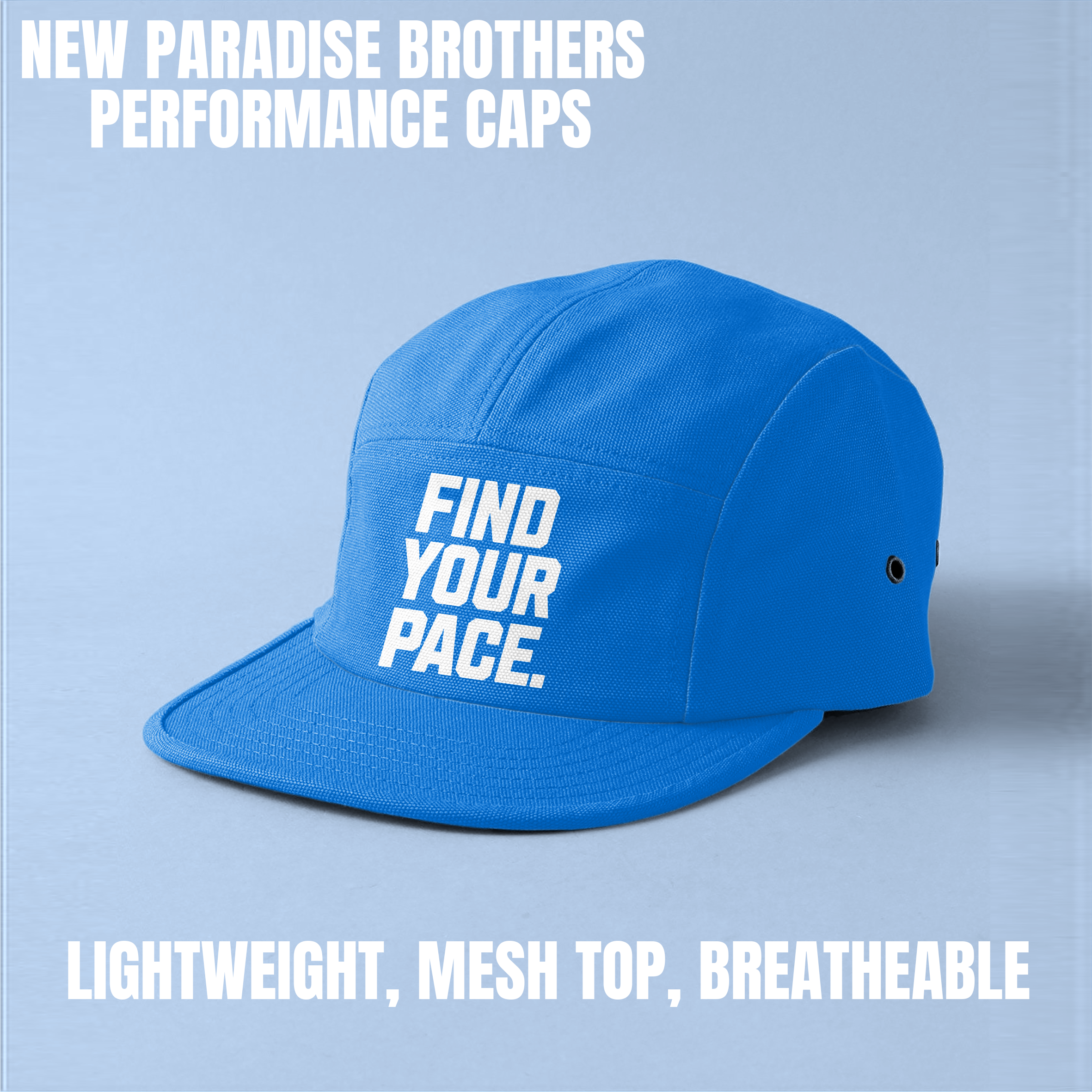 "Find Your Pace" Mesh Blue Performance Cap
