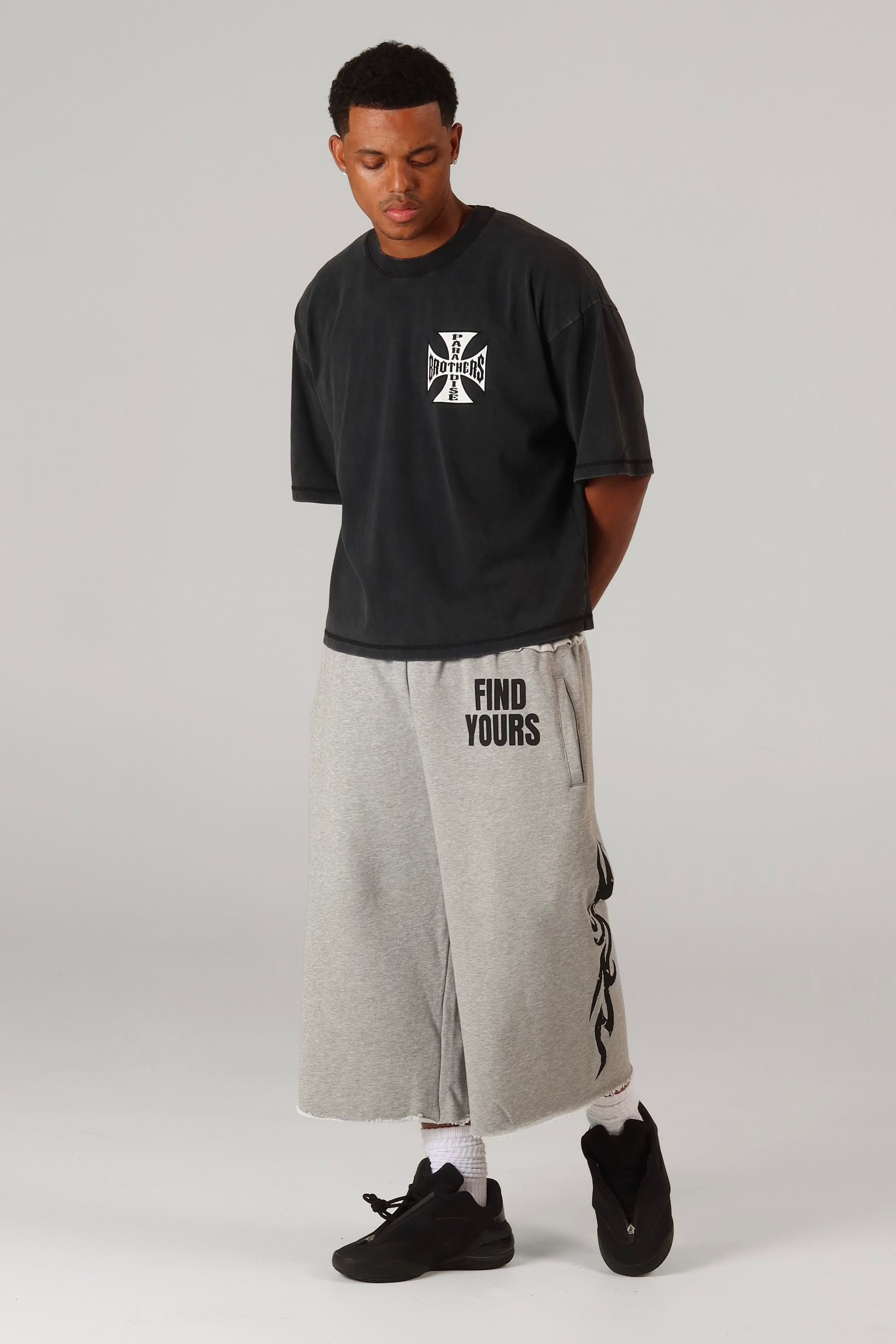 "Monster" Tribal 3/4 Sweatshorts
