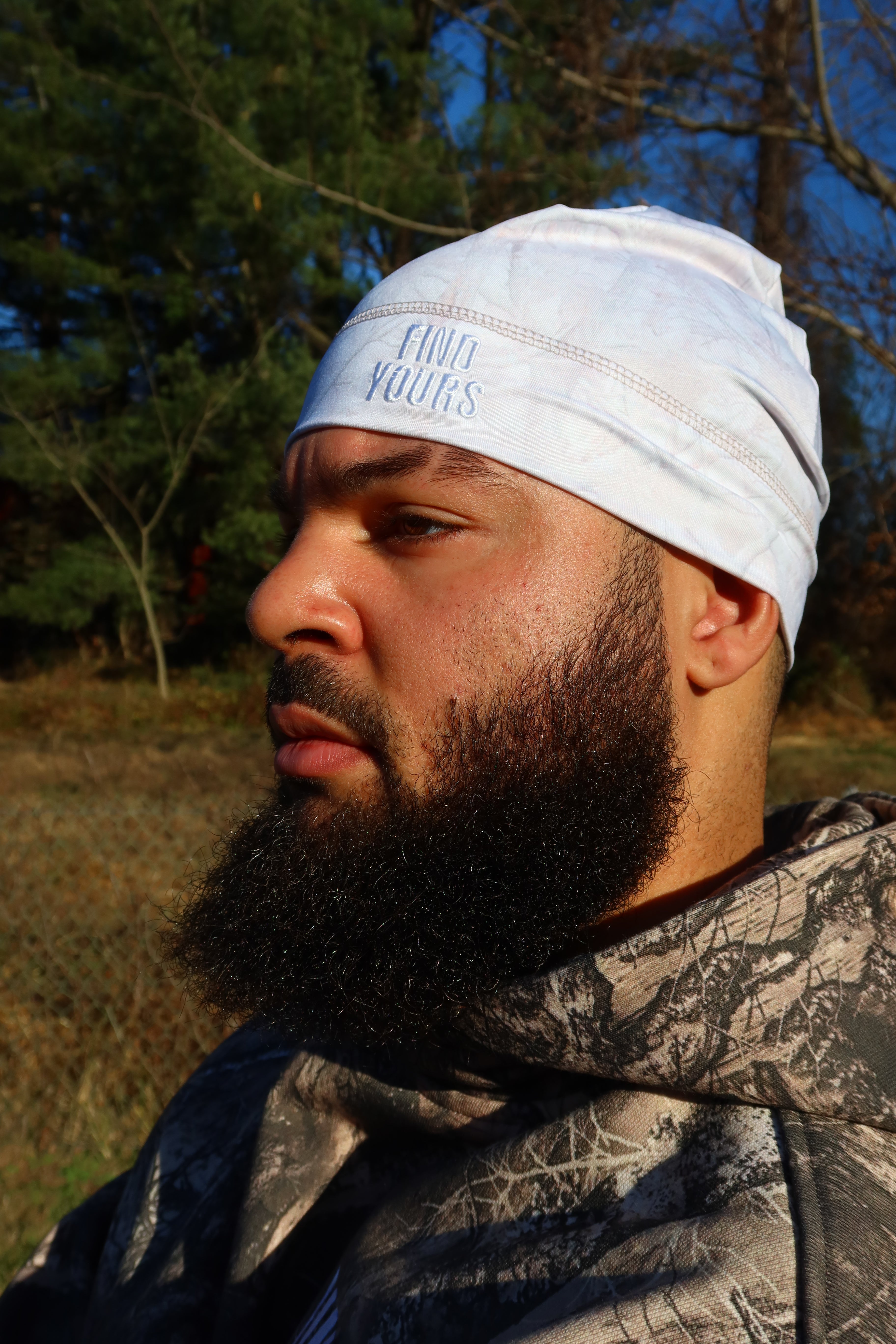 "Find Yours" White Camo Beanie