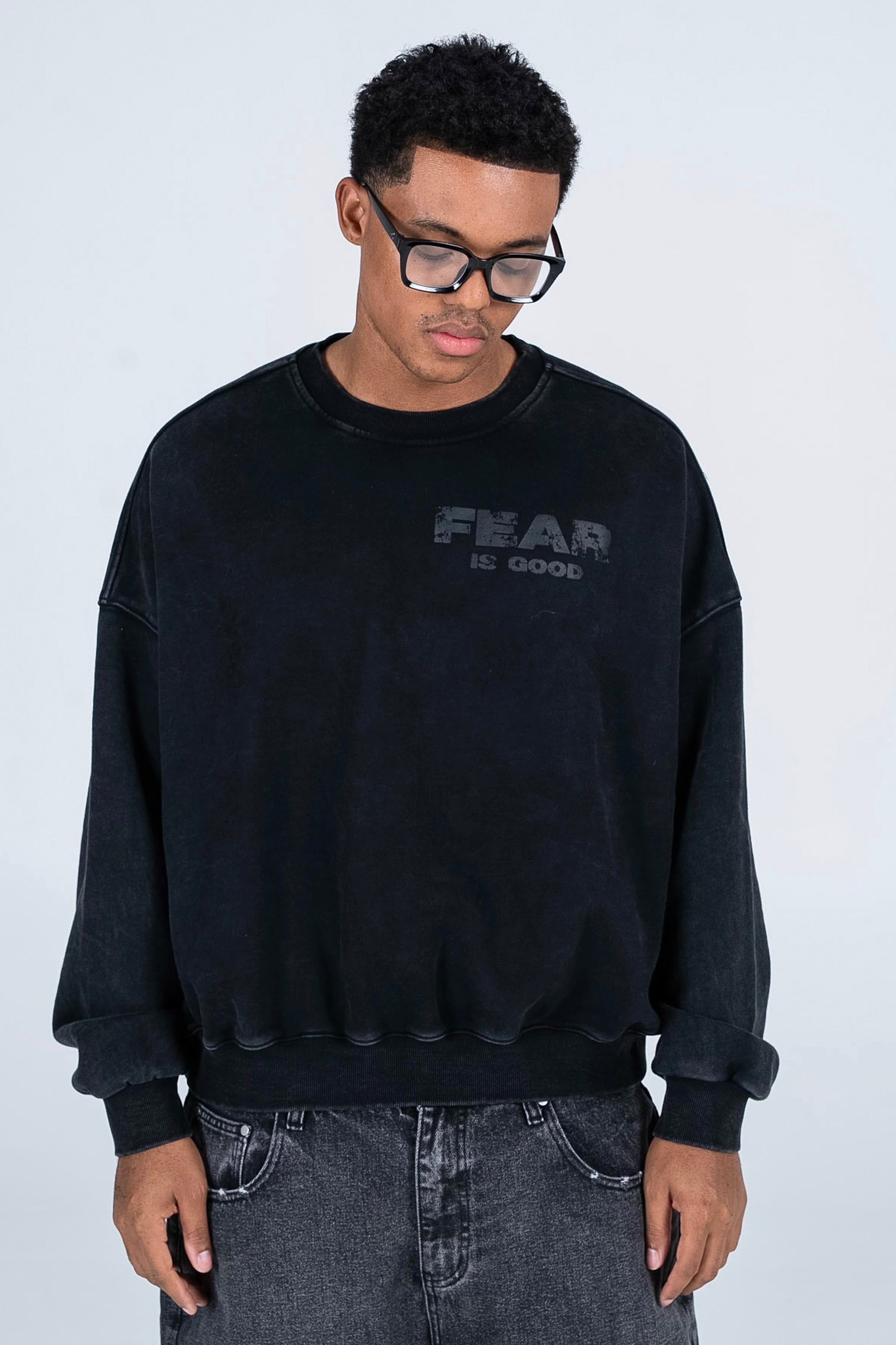 Washed "Fear is Good" Crewneck