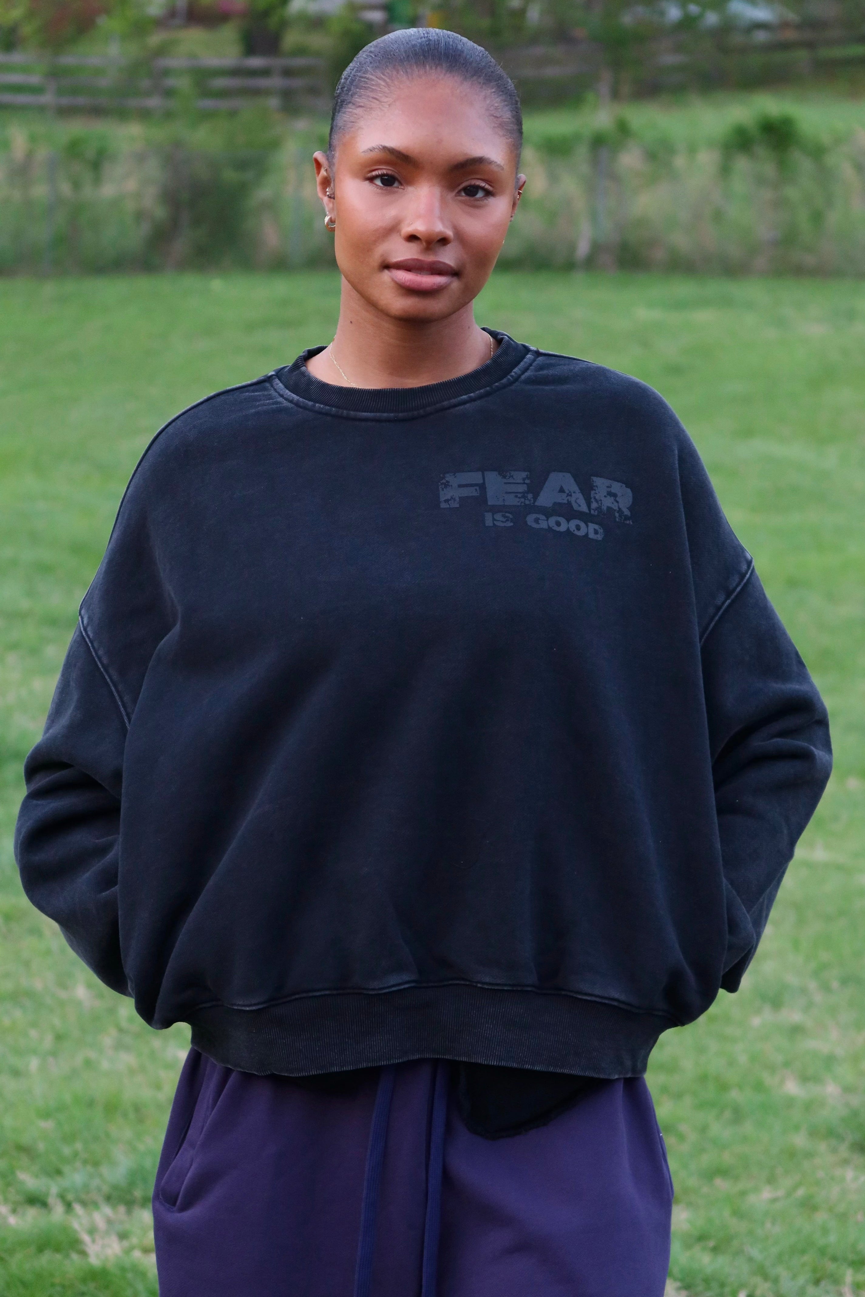 Washed "Fear is Good" Crewneck