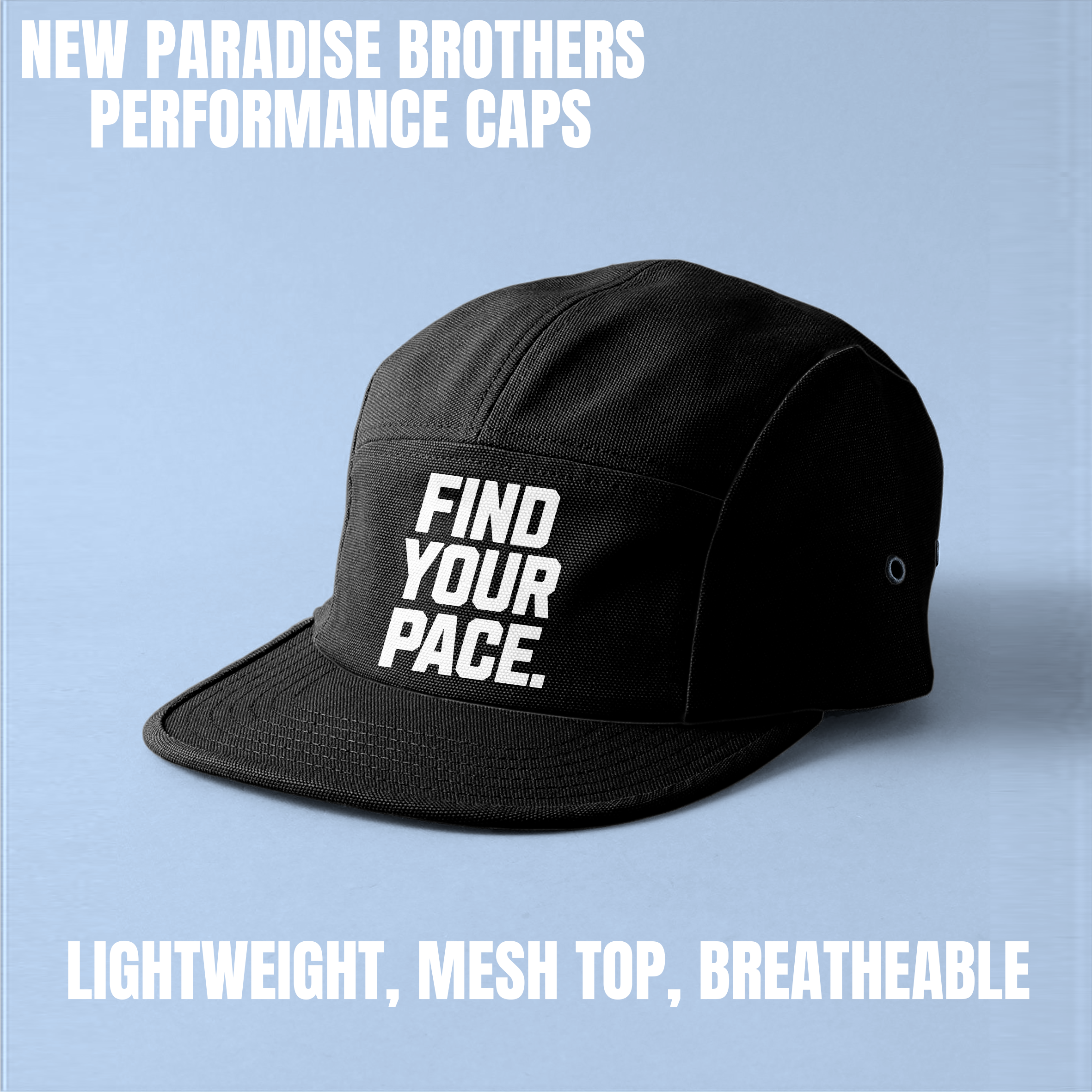 "Find Your Pace" Mesh Black Performance Cap
