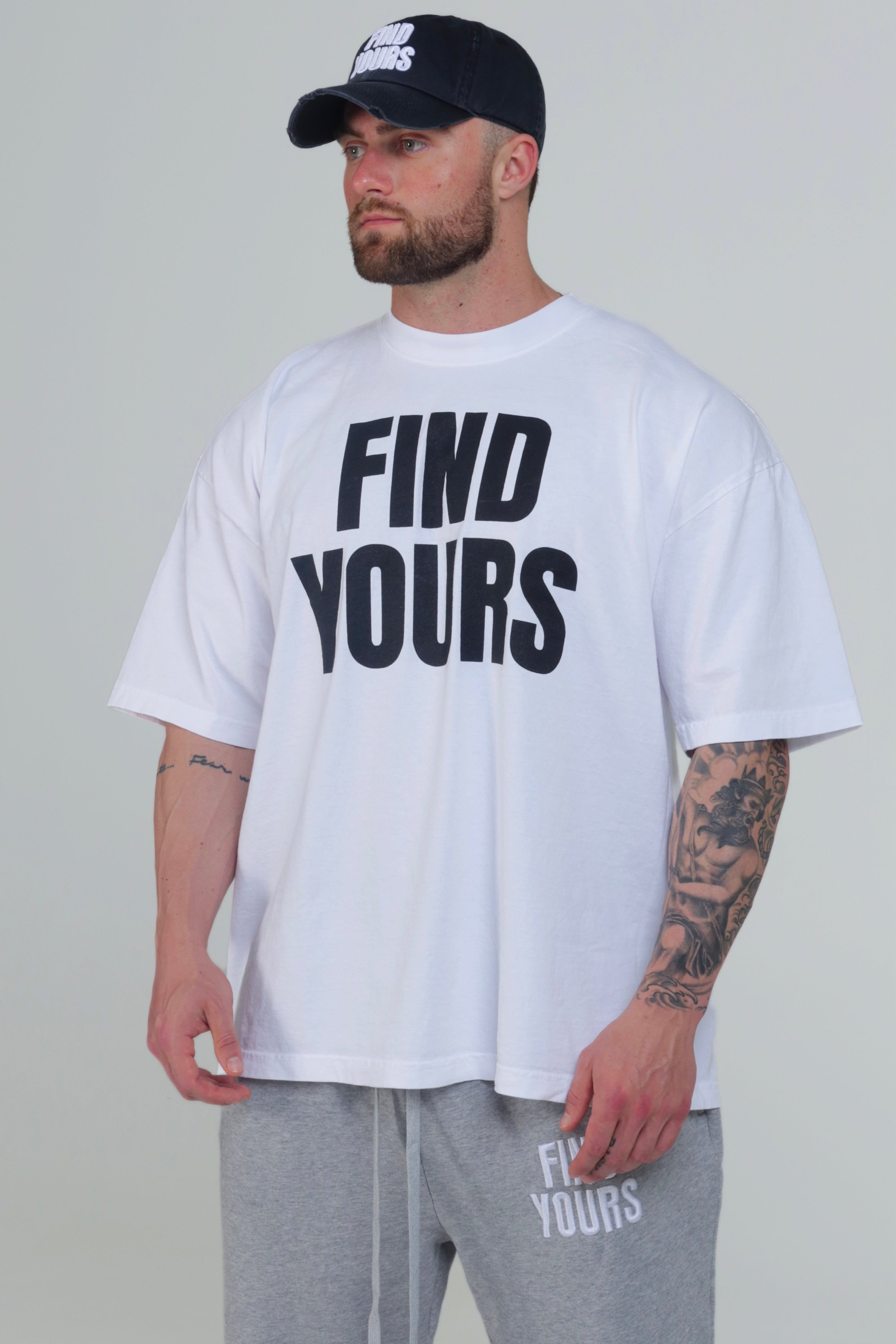 Heavyweight "Find Yours" White Tee
