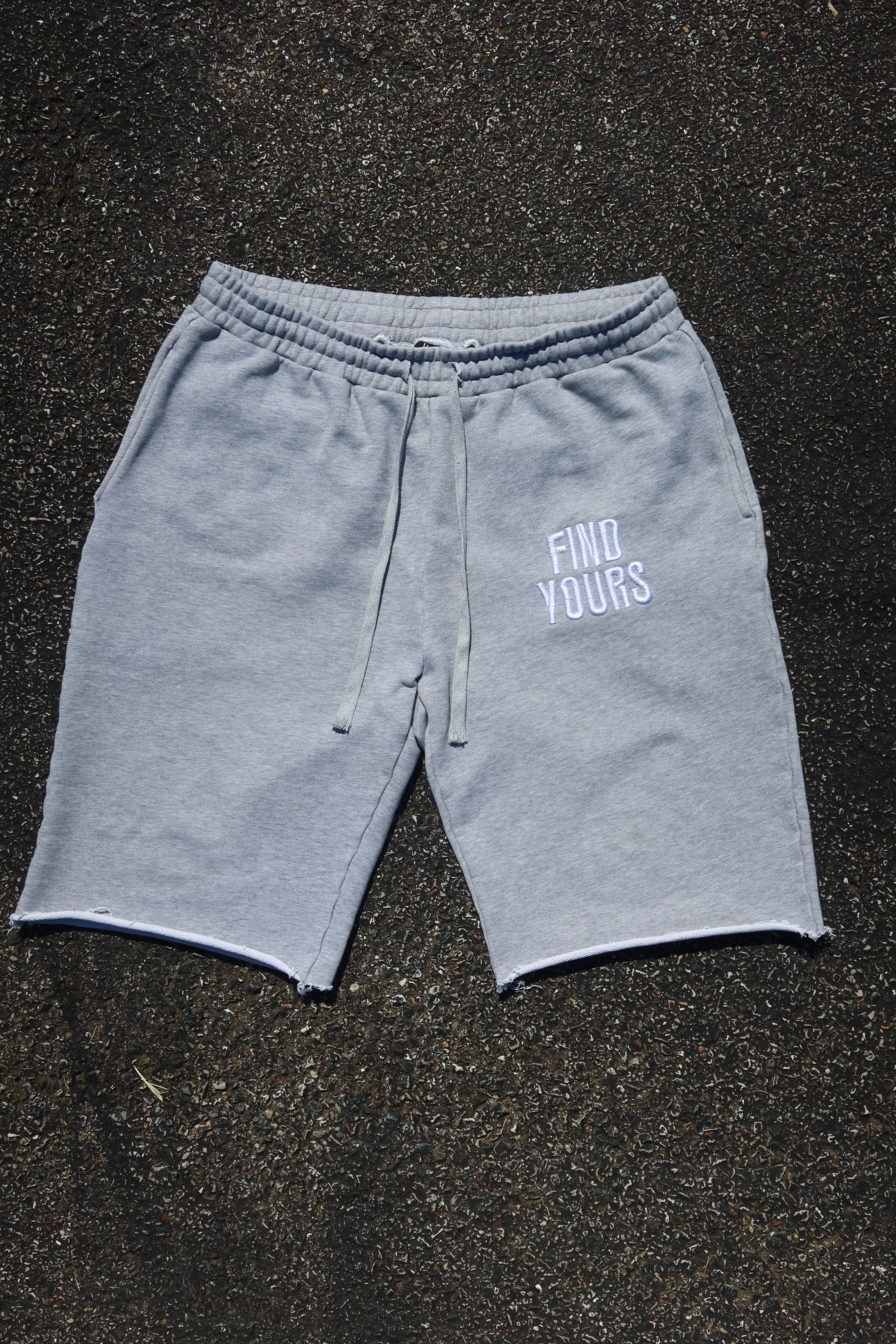 Heavyweight "Fringe Hem" Grey Sweatshorts