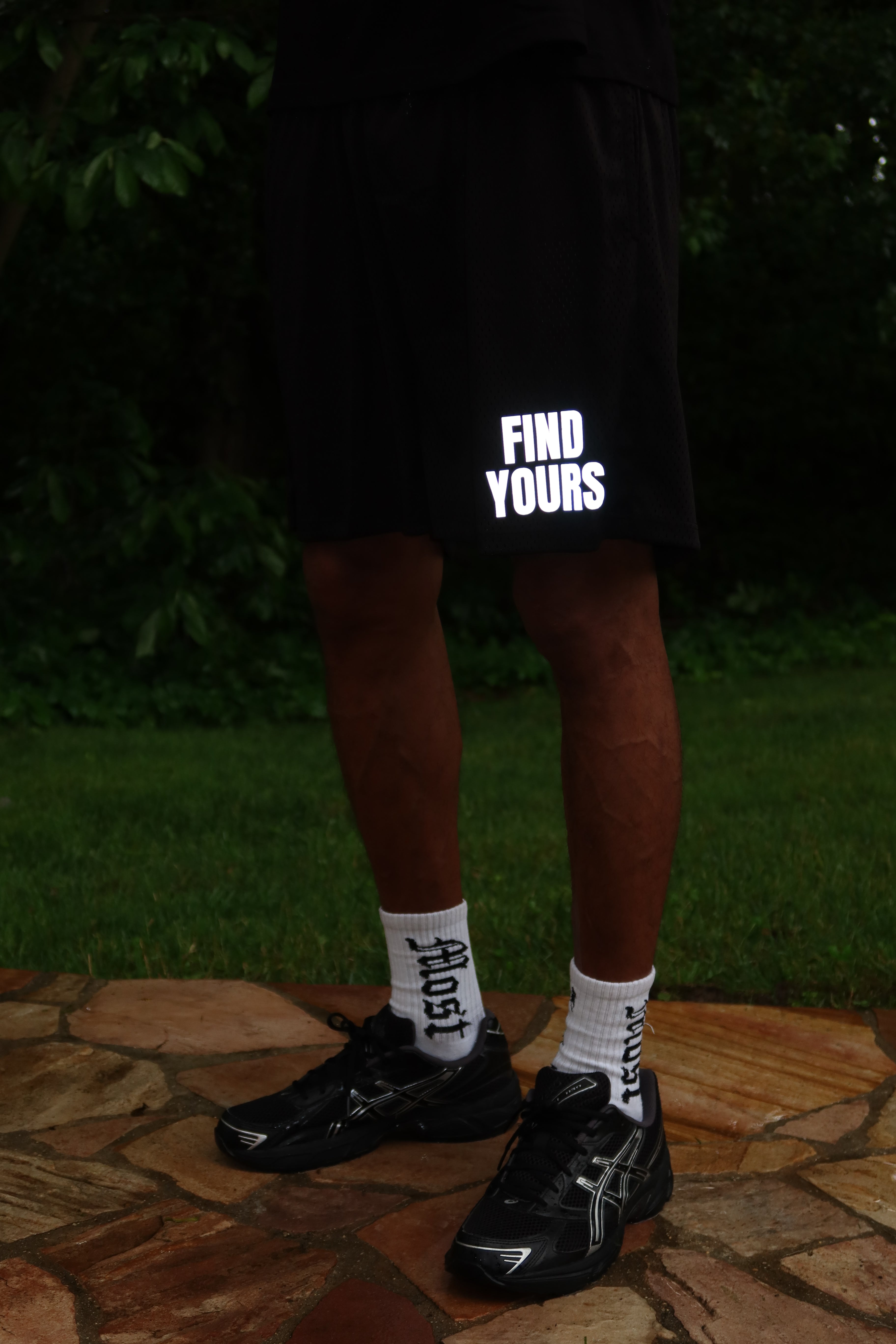 Black "Mesh Shorts"