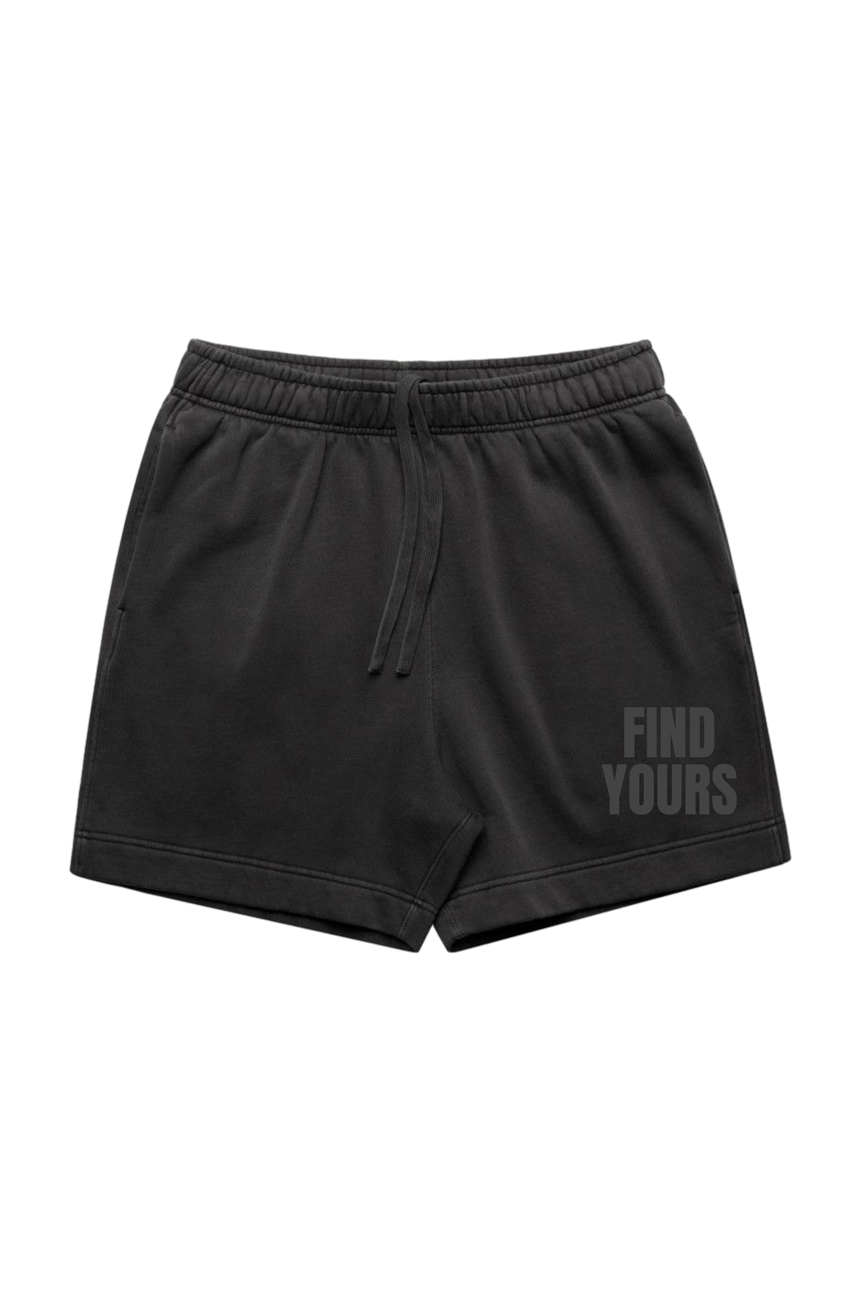 "Find Yours" Washed Black Sweatshorts