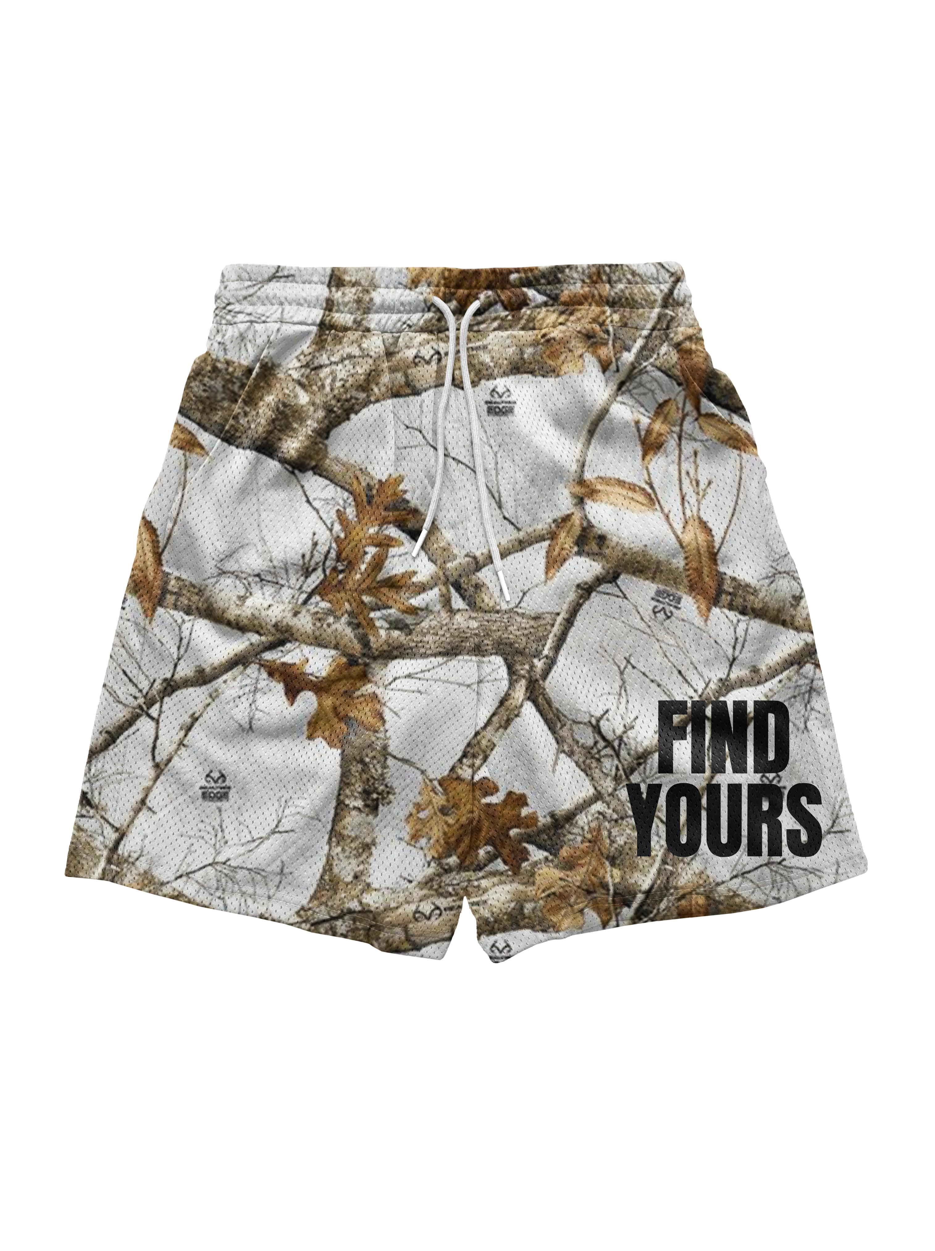 White Camo "Mesh Shorts"
